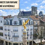 Appartement Lys - Ideal Pour Familles & Amis - Hypercentre - Vue Fontaine Sube Et Cathedrale - Wifi - Machine A Laver - Gare, Cathedrale De Reims, Commerces, Restaurants & Transports En Commun Accessibles A Pied En Moins De 10 Minutes