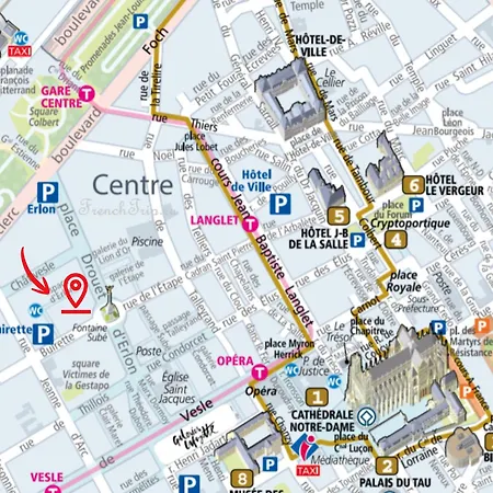 Lys - Ideal Pour Familles & Amis - Hypercentre - Vue Fontaine Sube Et Cathedrale - Wifi - Machine A Laver - Gare, Cathedrale De Reims, Commerces, Restaurants & Transports En Commun Accessibles A Pied En Moins De 10 Minutes